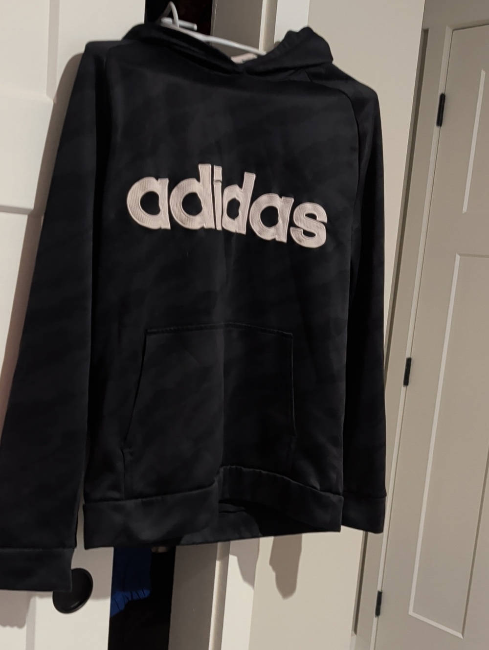 adidas Kids Black Hoodie with White Logo